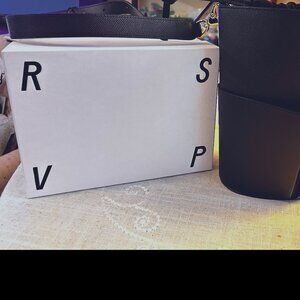 RSVP 'LOW FIVE' BUCKET - LIMITED. ED. #70- LEATHER- BLACK- SHOULDER STRAP- ITALY